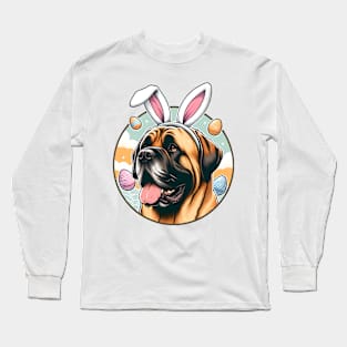 Spanish Mastiff Celebrates Easter with Bunny Ears Long Sleeve T-Shirt